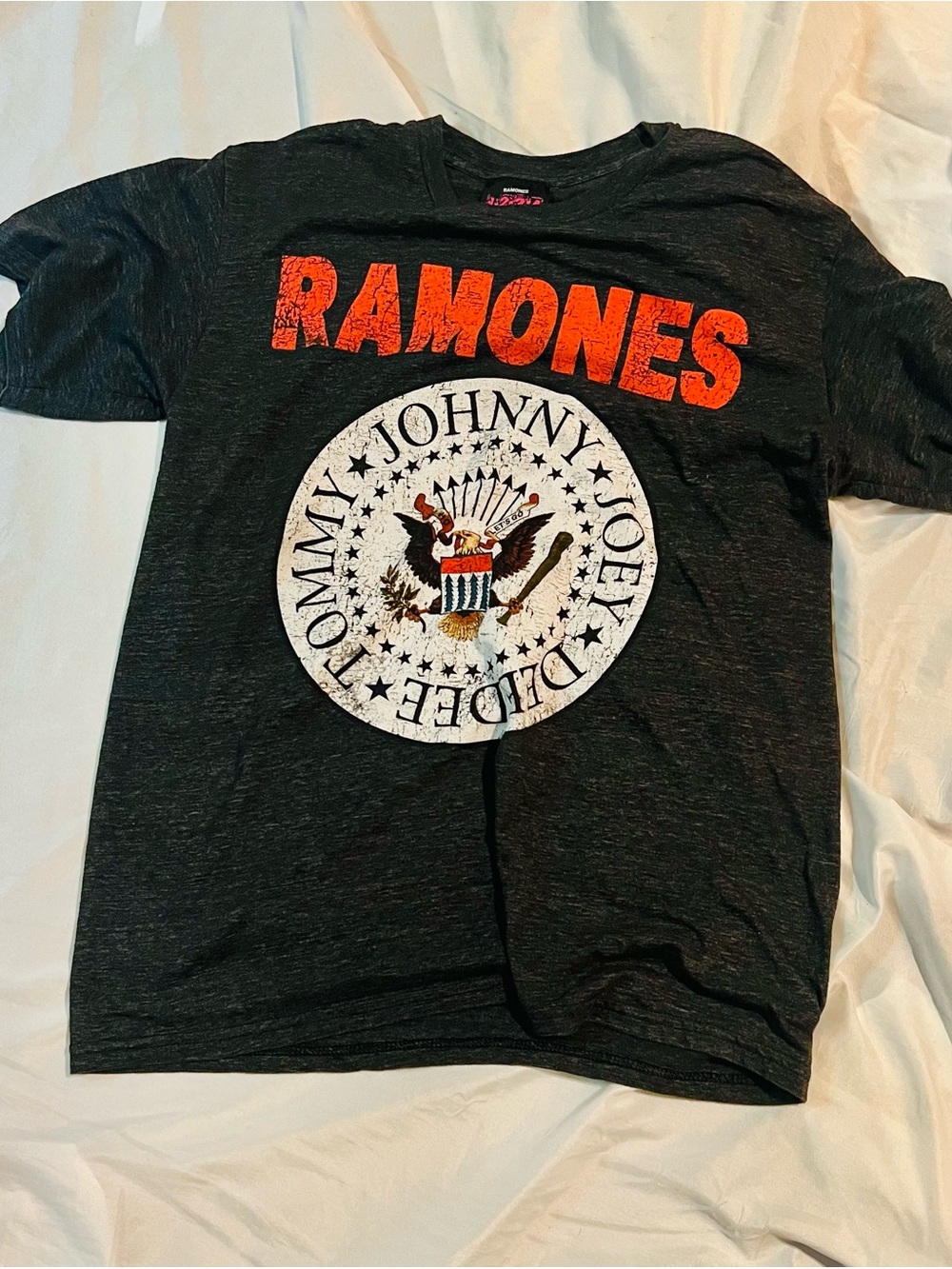 Official Ramones Graphic Tee in Charcoal with Red Logo Men’s M